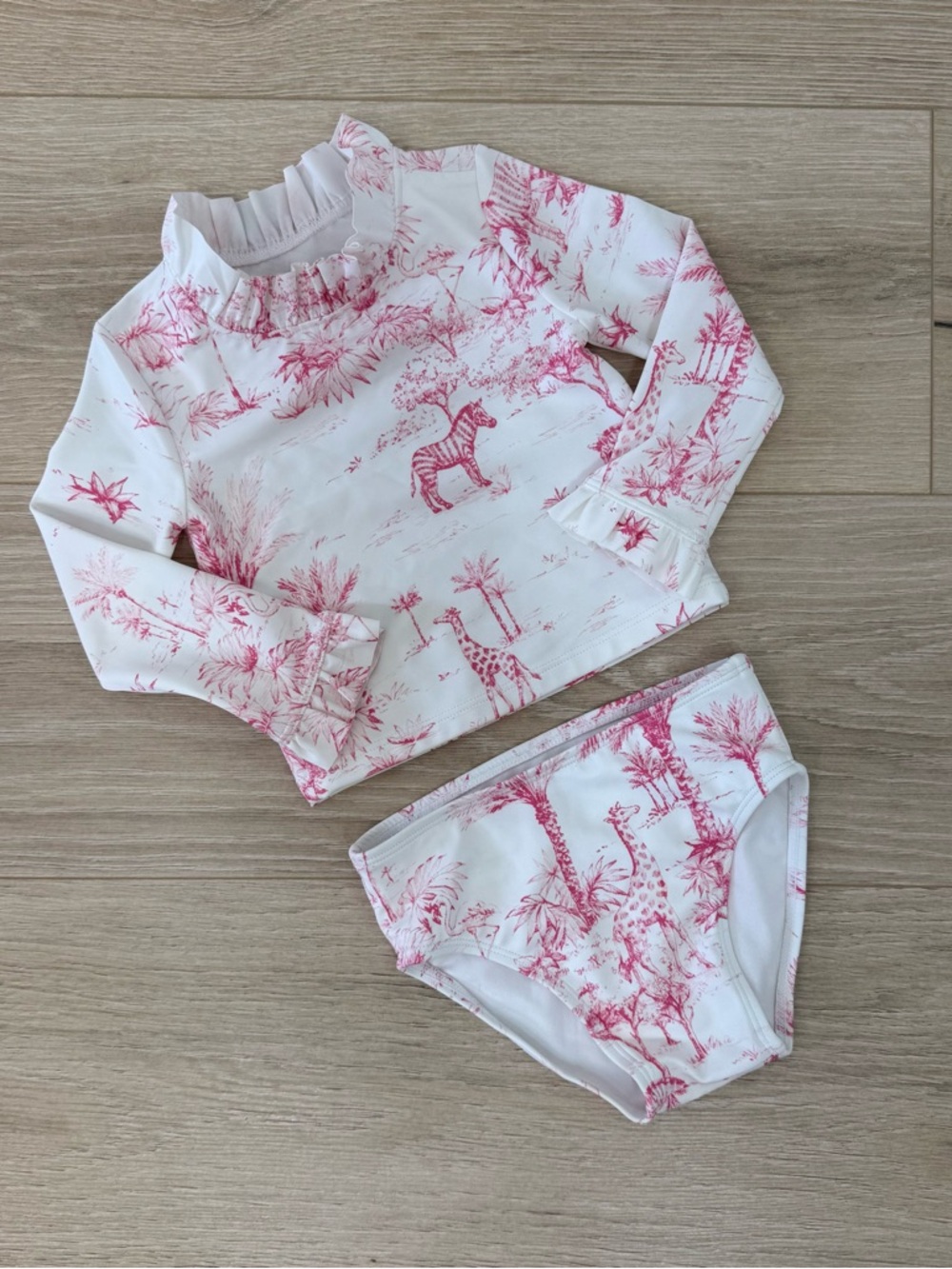 Janie and Jack Recycled Animal Friends Toile Rash Guard Swimsuit